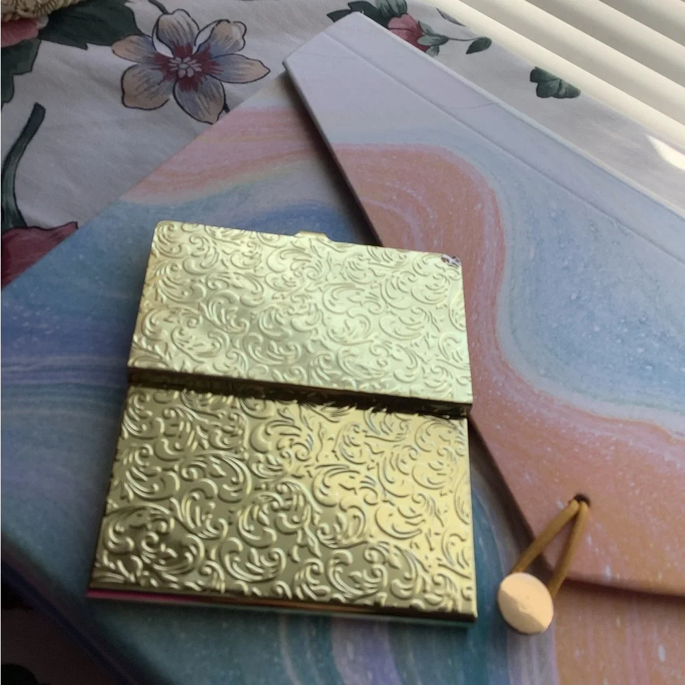 Accordion file holder with gold plated business card holder 2 pc office …